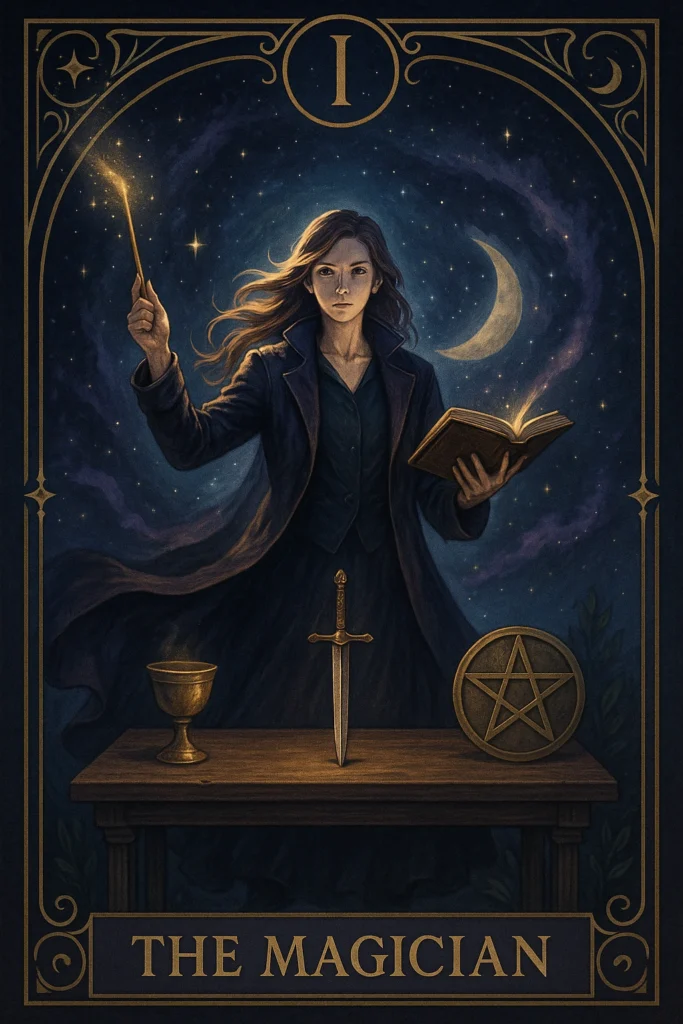 The Magician Tarot, Magician Tarot symbolism, Magician Tarot LOTM, The Magician card meaning, Magician Tarot upright, Magician Tarot reversed, Tarot Major Arcana Magician, Fors Wall LOTM, Lord of the Mysteries Magician, Tarot and occult symbolism, Tarot spiritual growth, Manifestation tarot, Self mastery tarot, Elemental tarot symbolism, Tarot resistance and power, Tarot and free will, Tarot life path, Mind body spirit tarot, Tarot hidden knowledge, Tarot communication power, Tarot magic and reality, Tarot tools and elements, Magic card interpretation, Tarot for personal development, Tarot for creativity, Tarot for ambition, Tarot for change, Tarot warnings reversed, Esoteric tarot, LOTM tarot club