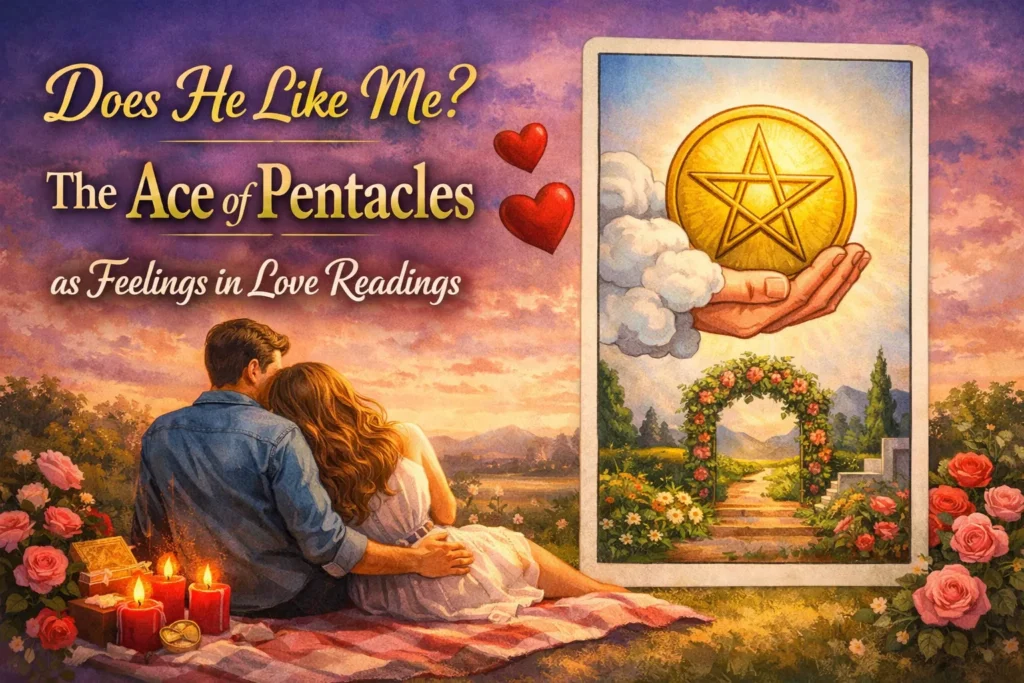 Ace of Pentacles as feelings, does he like me tarot, Ace of Pentacles love meaning, Ace of Pentacles feelings in love, tarot feelings interpretation, love tarot card meanings, Ace of Pentacles upright as feelings, Ace of Pentacles reversed as feelings, tarot cards for relationships, stable relationship tarot, tarot commitment meaning, long term love tarot, grounded love tarot, tarot attraction vs commitment, tarot intentions in love, what does he feel tarot reading, tarot love clarity, Ace of Pentacles relationship outcome, tarot dating advice, serious love tarot cards, practical love tarot meaning, tarot future relationship potential, tarot emotional investment, tarot love spread interpretation, pentacles love tarot, tarot signs of commitment, does he want a relationship tarot, tarot love guidance, tarot feelings explained, love tarot reading meanings
