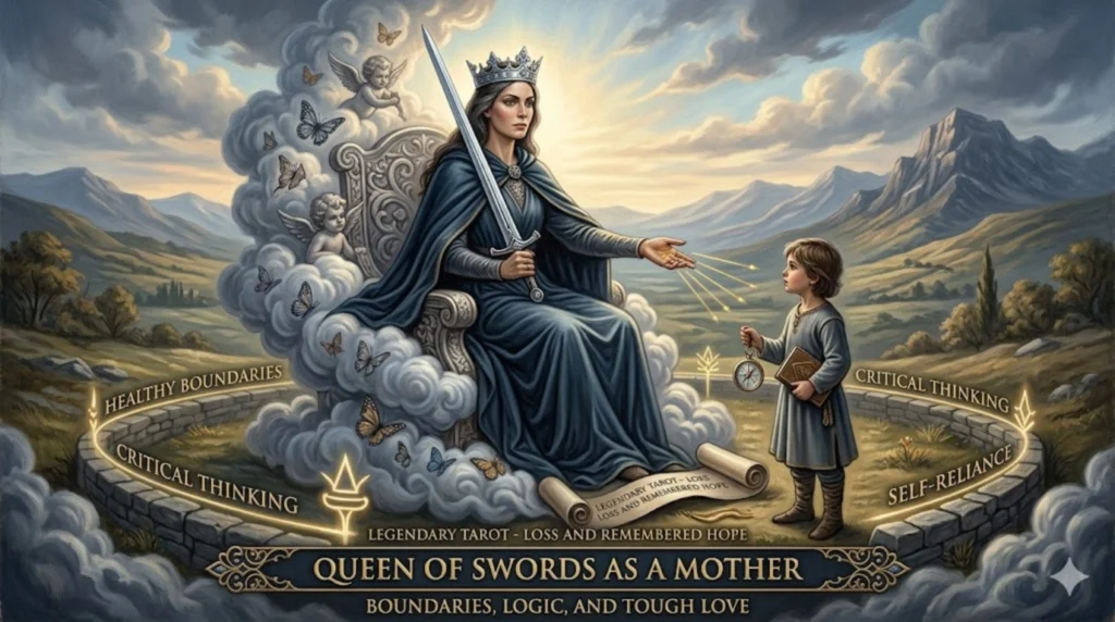queen of swords as a mother, queen of swords mother meaning, queen of swords as mother tarot, queen of swords parenting style, queen of swords in family readings, queen of swords love as a mother, queen of swords tarot meaning, queen of swords upright meaning, queen of swords reversed as mother, queen of swords boundaries, queen of swords tough love, queen of swords emotional detachment, queen of swords clear communication, queen of swords independence, queen of swords logic and parenting, queen of swords family dynamics, queen of swords motherhood archetype, queen of swords maternal energy, queen of swords relationship with children, queen of swords discipline style, queen of swords spiritual meaning, queen of swords personality traits, queen of swords in relationships, queen of swords as parent, swords suit meaning tarot, tarot motherhood meanings, court cards as parents, queen of swords child relationship, queen of swords nurturing style, queen of swords family interpretation