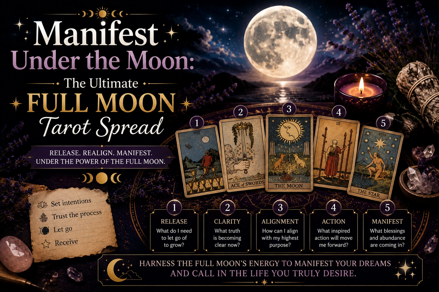 Manifest Under the Moon: The Ultimate Full Moon Tarot Spread