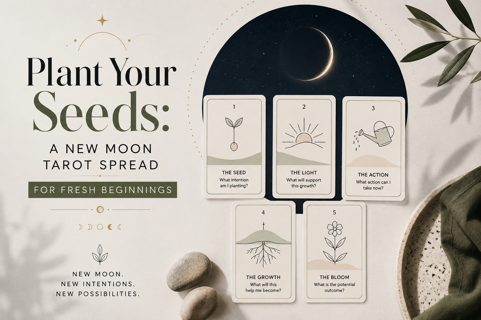 Plant Your 5 Seeds: A New Moon Tarot Spread for Fresh Beginnings